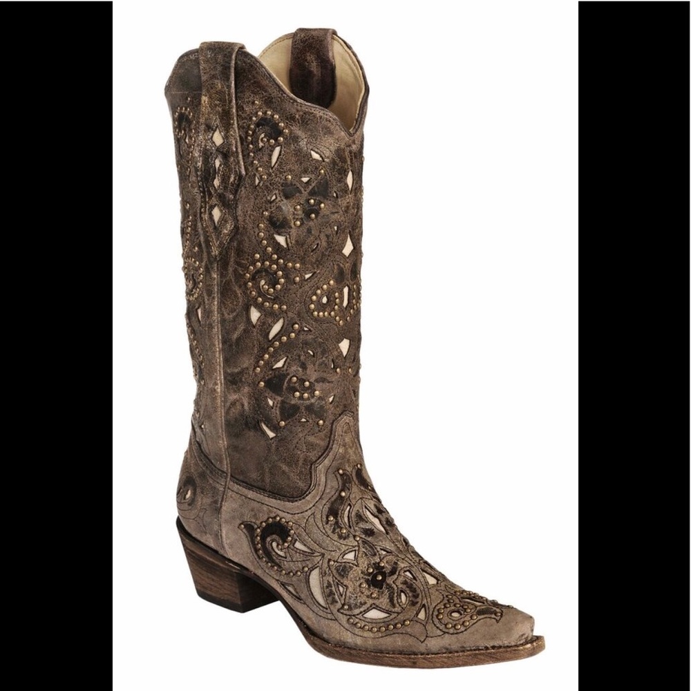 Corral Crater Bone Studs & Inlay Boots